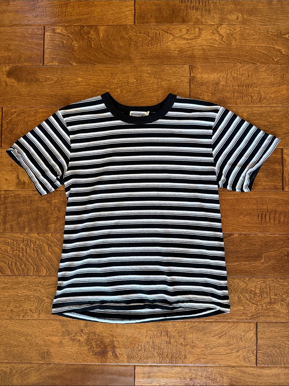 Freenote Cloth Speed Tee Shirt Black Striped Short Sleeve Sewn in USA